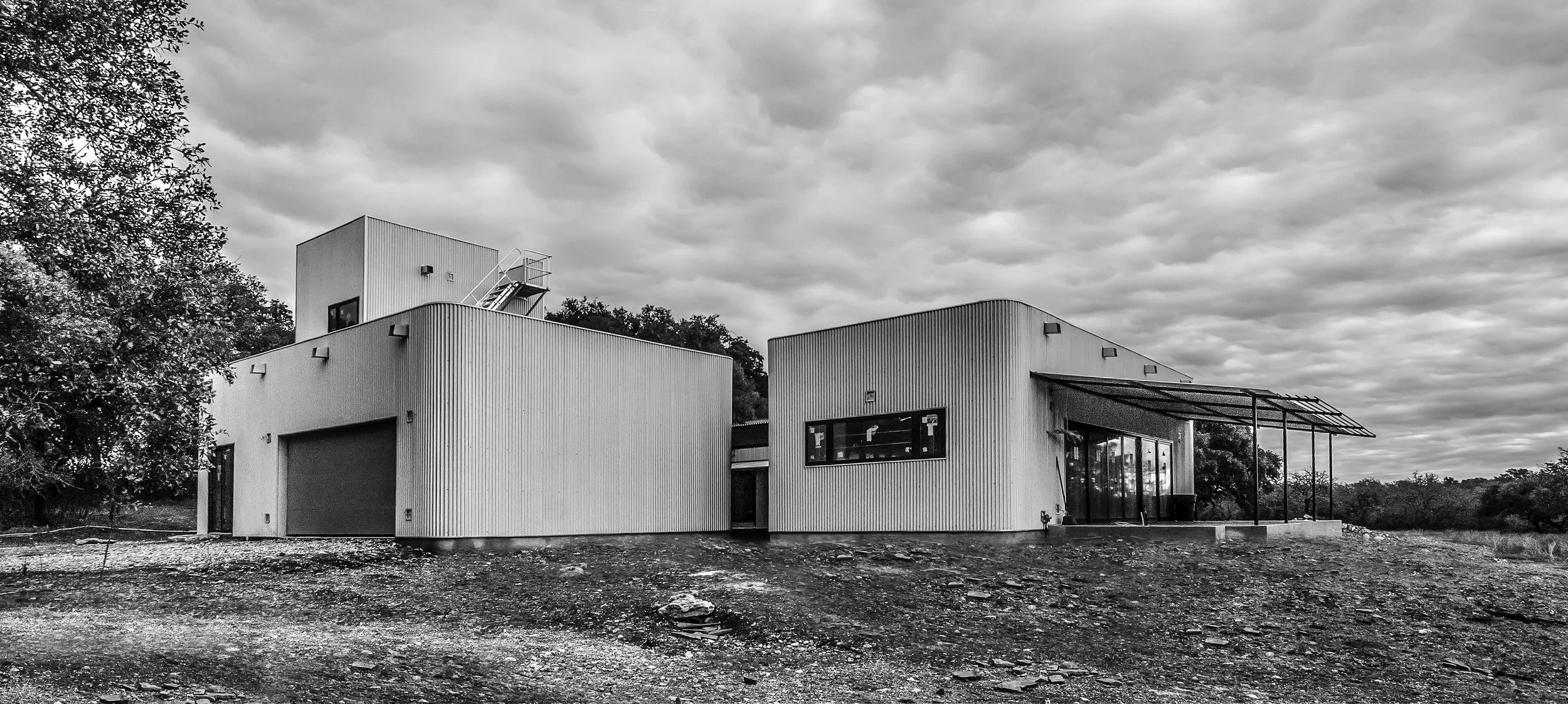Modern Hill Country custom home exterior detail