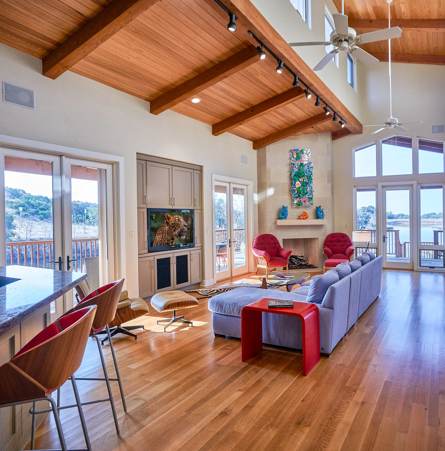 Agua Vista Ranch interior seating area with natural light