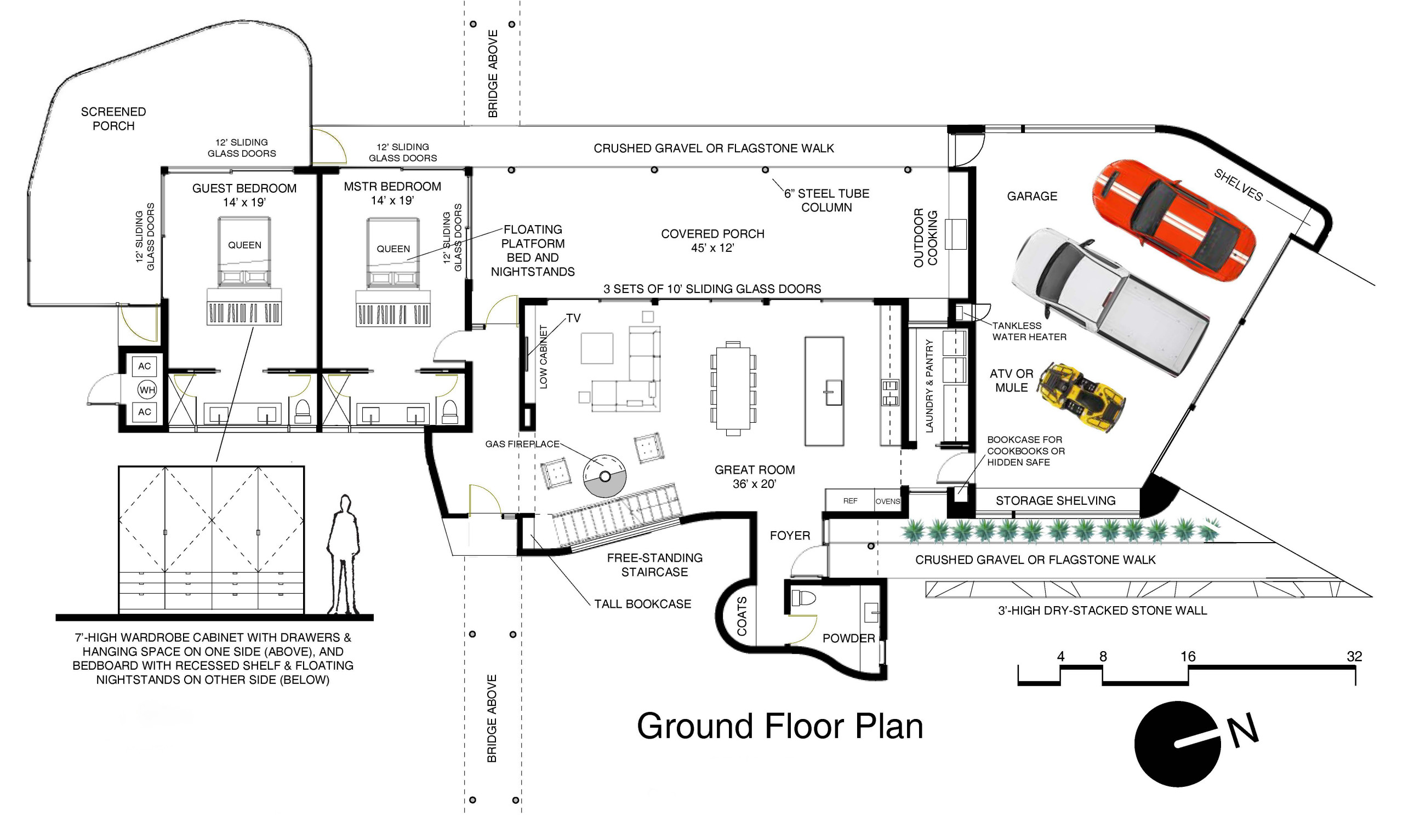 River House broad study rendering over the river bluff
