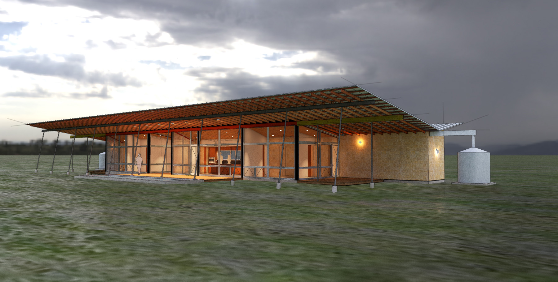 Butterfly House low roof concept on a rural Bandera site