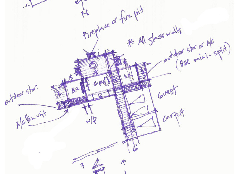 Butterfly House rendered volume with broad roof