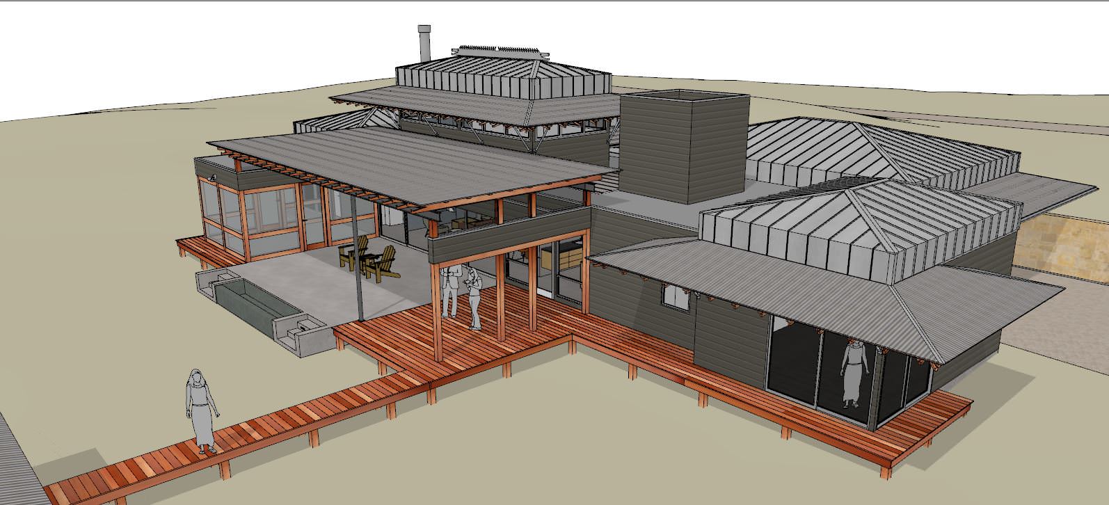 Bliss House interior and courtyard source study