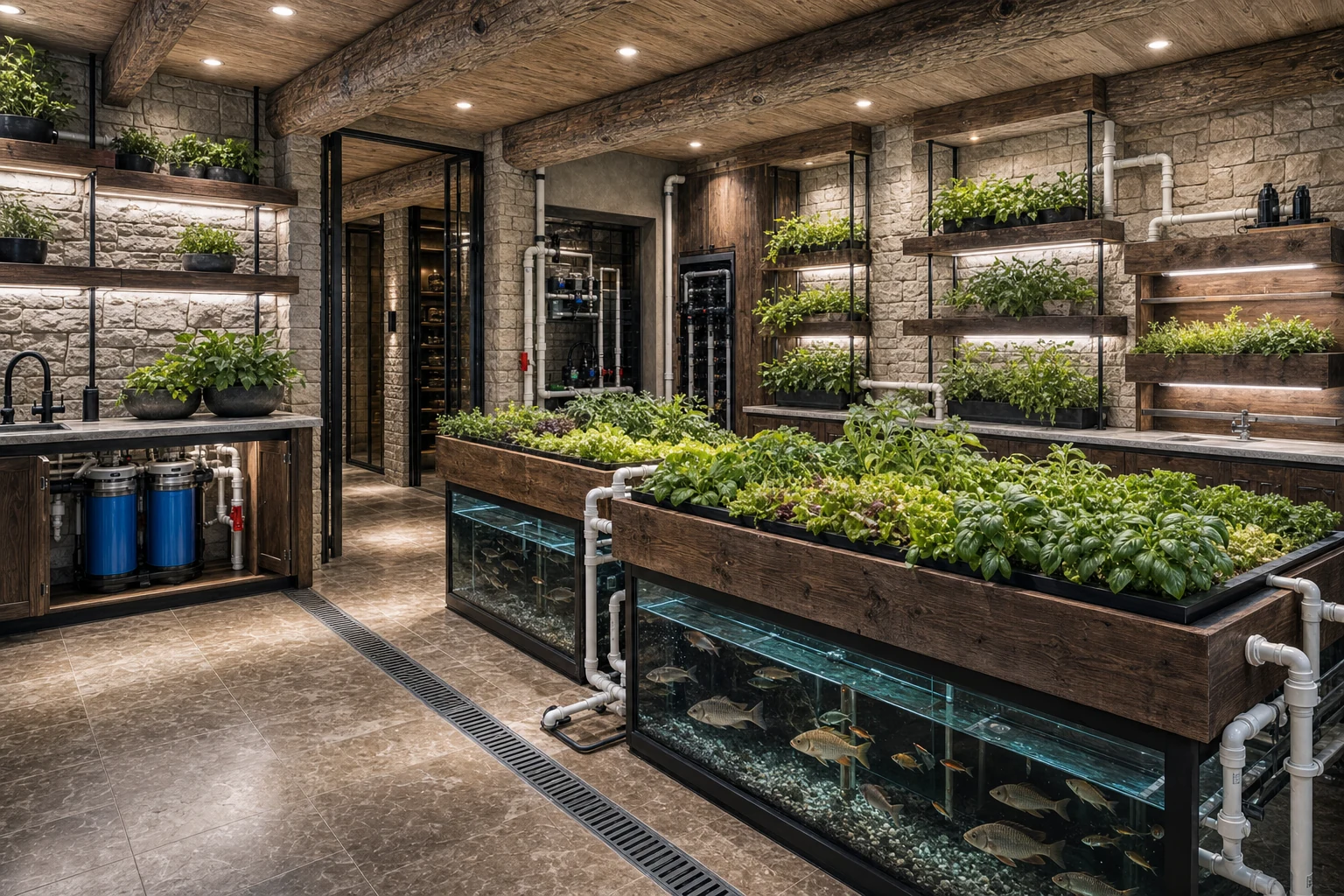 Edge Falls aquaponics ecosystem concept