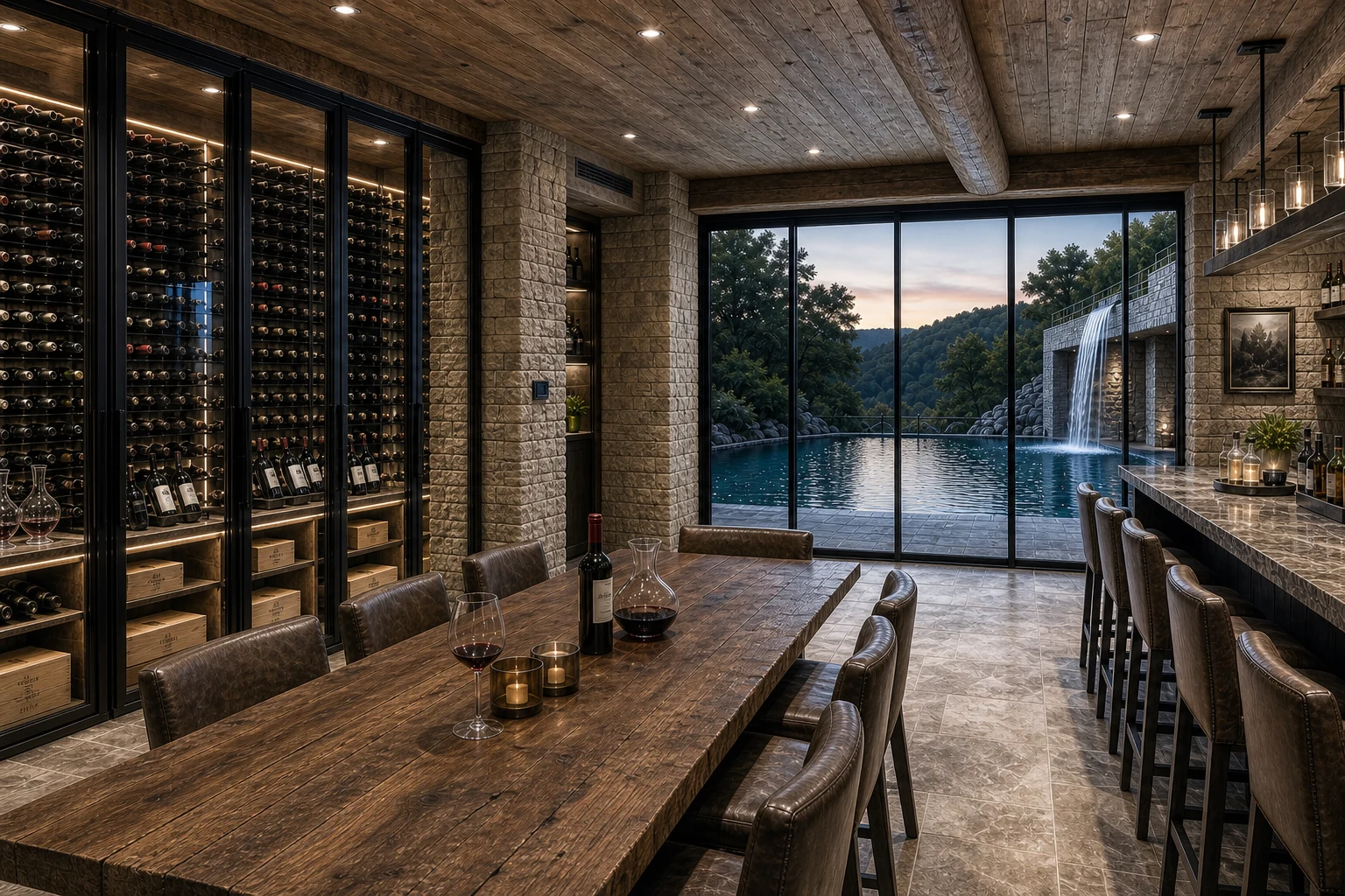 Edge Falls subterranean wine cellar concept